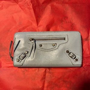 Balenciaga light blue wallet